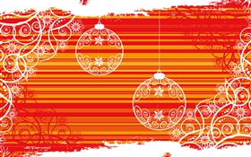 聖誕球，白線，紅色背景，創意設計 高清桌布