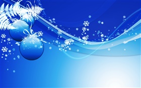 聖誕主題的圖片，球，藍色風格 高清桌布
