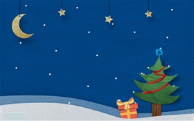 聖誕主題圖片，創意設計，樹，禮品，星星，月亮 高清桌布