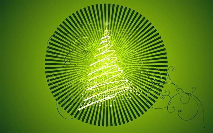 聖誕樹，燈光，創意設計，綠色背景 桌布 圖片