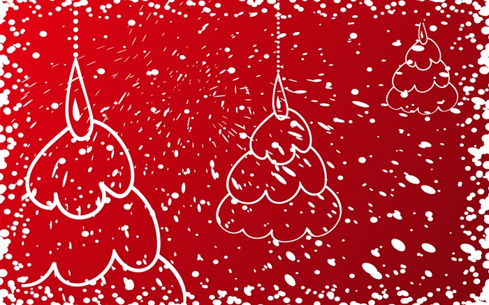 聖誕樹，紅色背景 桌布 圖片