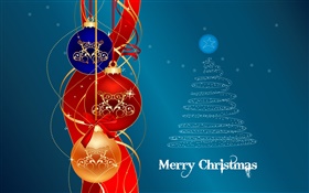 聖誕快樂，球，樹，藝術圖片 高清桌布