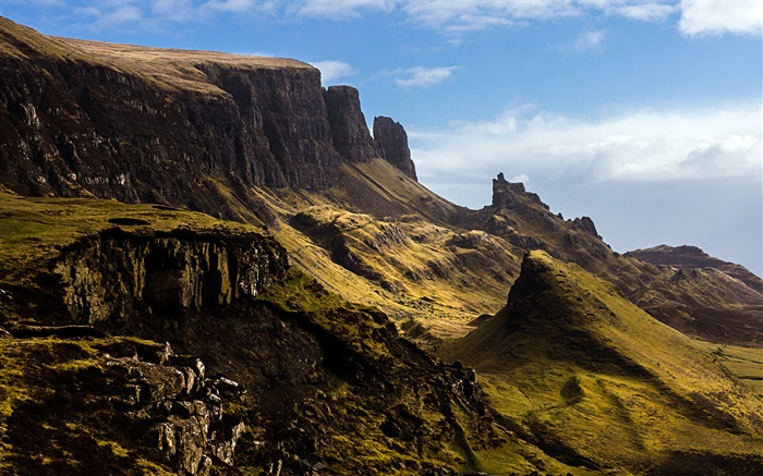邊坡，山，斯凱島，蘇格蘭，英國 桌布 圖片
