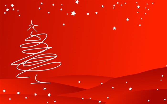 聖誕主題，簡約的風格，樹，紅色的背景 桌布 圖片