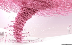 創意設計，粉紅色兔龍捲風 高清桌布