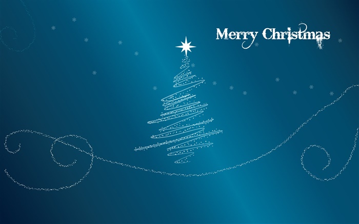 聖誕快樂，創意設計，樹型，星型，藍色背景 桌布 圖片