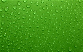 水滴，綠色背景 高清桌布