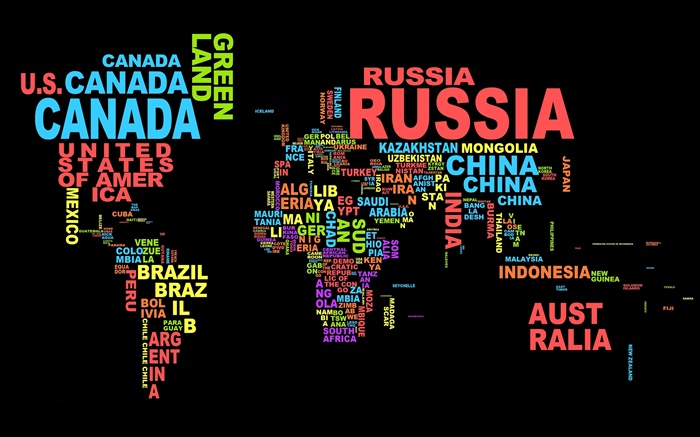 世界地圖，國家，文字，創意設計 桌布 圖片