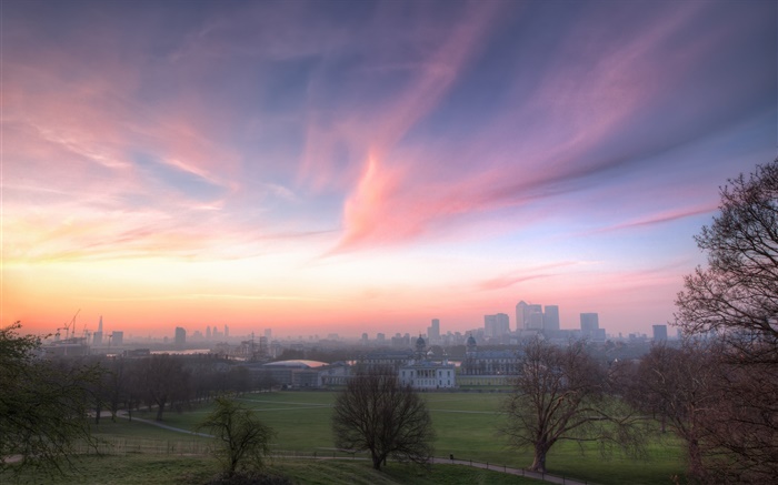 英國倫敦，格林威治公園，房子，黎明 桌布 圖片