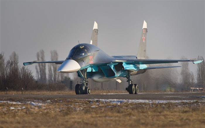 蘇-34的戰術戰鬥轟炸機，俄羅斯 桌布 圖片