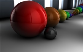 3D球，不同的顏色 高清桌布