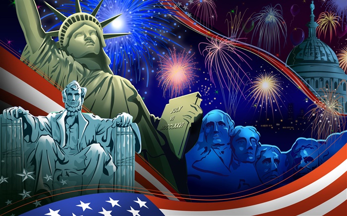 美國獨立日，藝術圖片的主題，矢量 桌布 圖片
