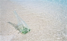 海灘，海，水，玻璃瓶，馬爾代夫