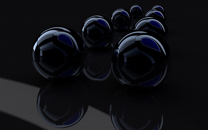 黑色3D球 桌布 圖片