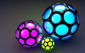 細胞彩球，像足球，3D畫面