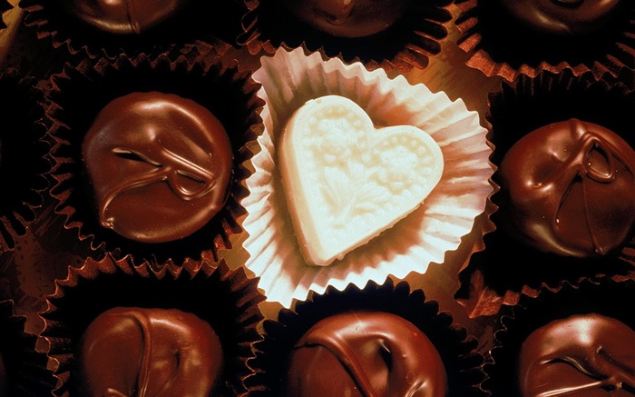 巧克力，心臟，愛 桌布 圖片
