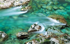 清澈的河水，河，石頭