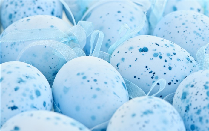 復活節，藍蛋，斑點 桌布 圖片