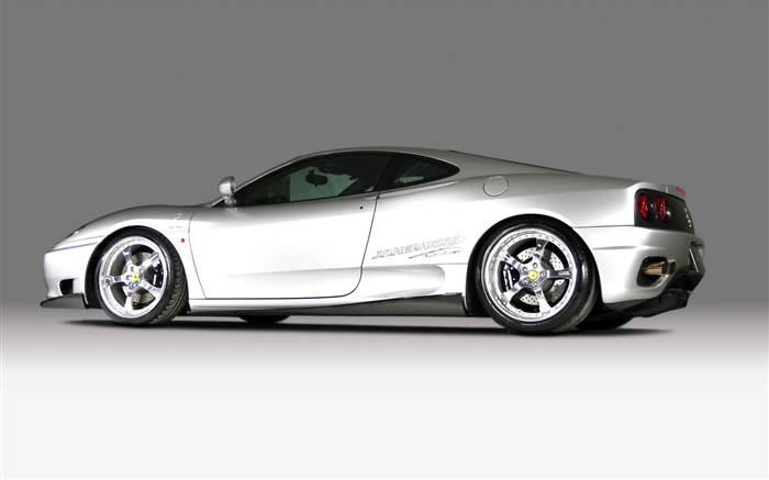 法拉利F430超級跑車的白色側視圖 桌布 圖片