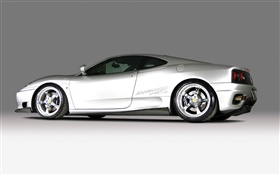 法拉利F430超級跑車的白色側視圖