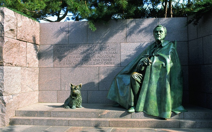 富蘭克林·德拉諾·羅斯福，雕像 桌布 圖片