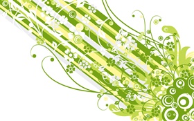綠色風格，帶，花，矢量設計 高清桌布