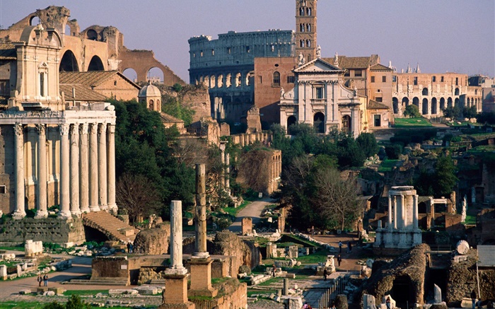 意大利羅馬的宮殿遺址 桌布 圖片