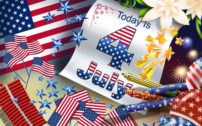 7月4日美國獨立日的主題圖片 桌布 圖片