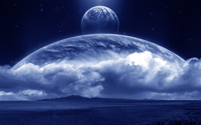 魔幻世界，夢境，地球，雲，行星 桌布 圖片