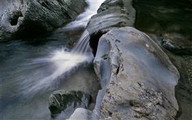 岩石，河，水 高清桌布