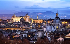 羅馬，梵蒂岡，意大利，城市，房子，晚上 高清桌布