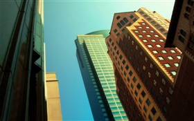 摩天大樓，抬頭，城市 高清桌布