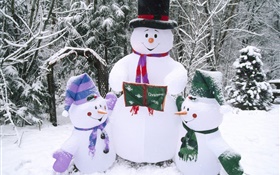 雪人，雪，冬天，聖誕節 高清桌布
