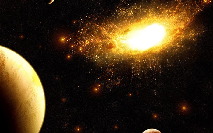 超新星爆炸，飛濺的碎片，空間，行星 桌布 圖片