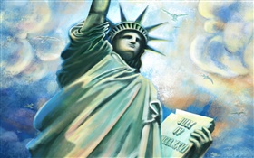 自由女神像美國，藝術圖片 高清桌布