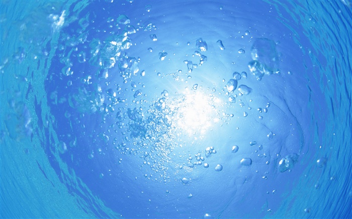 水下，藍色的大海，水泡，太陽，馬爾代夫 桌布 圖片