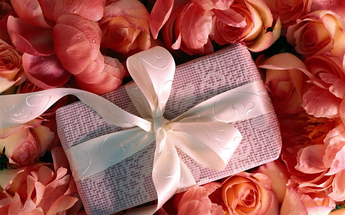 情人節禮物，玫瑰鮮花 桌布 圖片