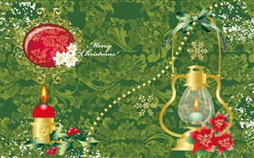 矢量設計，聖誕快樂，燈，蠟燭，葉子 高清桌布