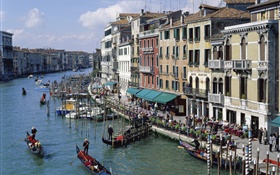 威尼斯，意大利，運河，房子，船 高清桌布