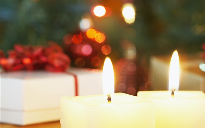 溫暖的蠟燭燈，聖誕快樂 桌布 圖片