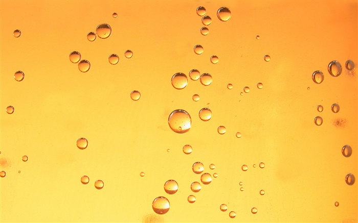 水滴，橙色背景 桌布 圖片