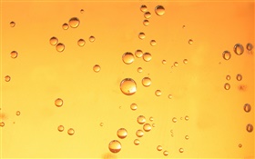 水滴，橙色背景 高清桌布
