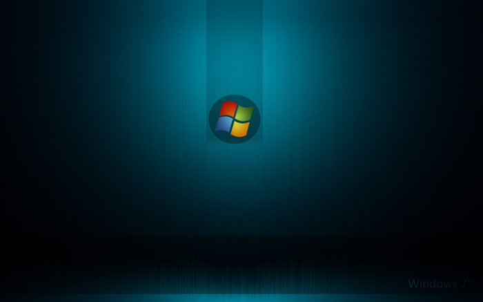 Windows 7系統，深藍色背景 桌布 圖片
