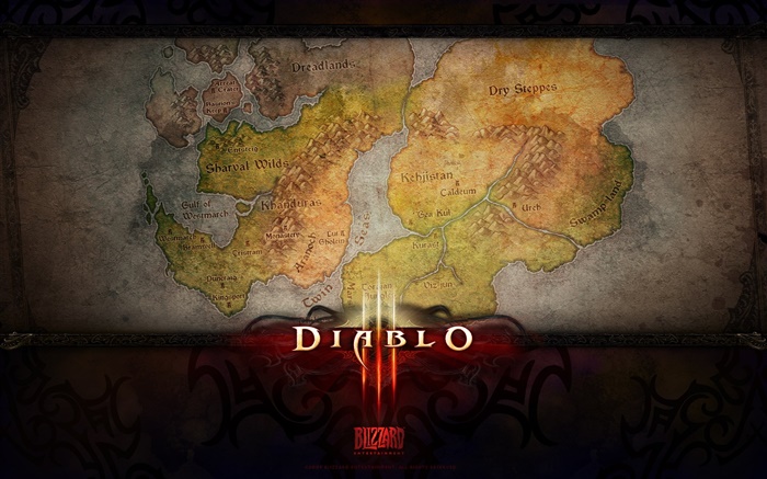 暗黑破壞神III，世界地圖 桌布 圖片