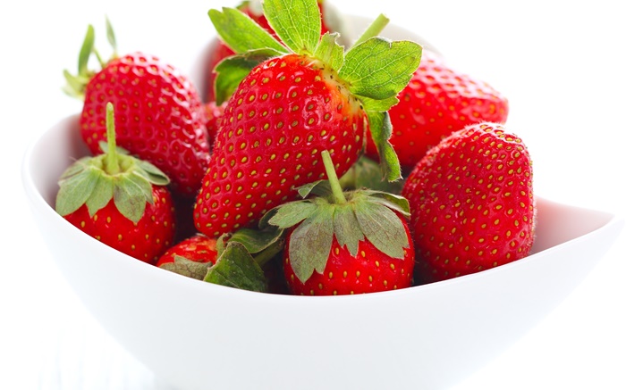 新鮮的草莓，漿果，碗，水果 桌布 圖片