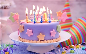生日快樂，蛋糕，裝飾，甜，蠟燭 高清桌布