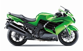 川崎ZZR1400綠色摩托車 高清桌布