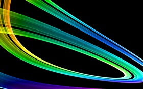 彩虹線，矢量漸變，色彩鮮豔，抽象 高清桌布