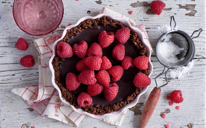 紅樹莓，蛋糕，食物 桌布 圖片