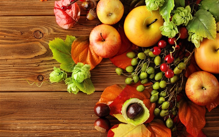 靜物，收穫，水果，蘋果，漿果，秋 桌布 圖片